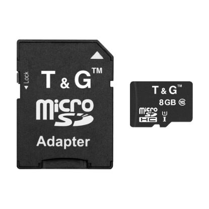  Зображення Карта пам`ятi MicroSDHC 8GB UHS-I Class 10 T&G + SD-adapter (TG-8GBSD10U1-01) 